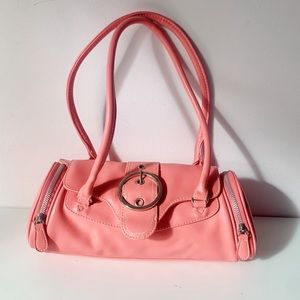 Y2K Pink Shoulder Bag with Silver Hardware